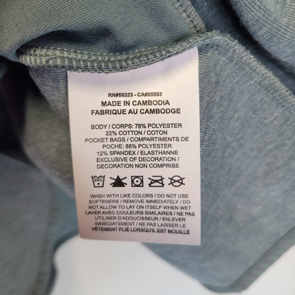 Nike Women's Small Pullover Sweatshirt Blue Wrap Front Pockets Double Cuff - Picture 8 of 8